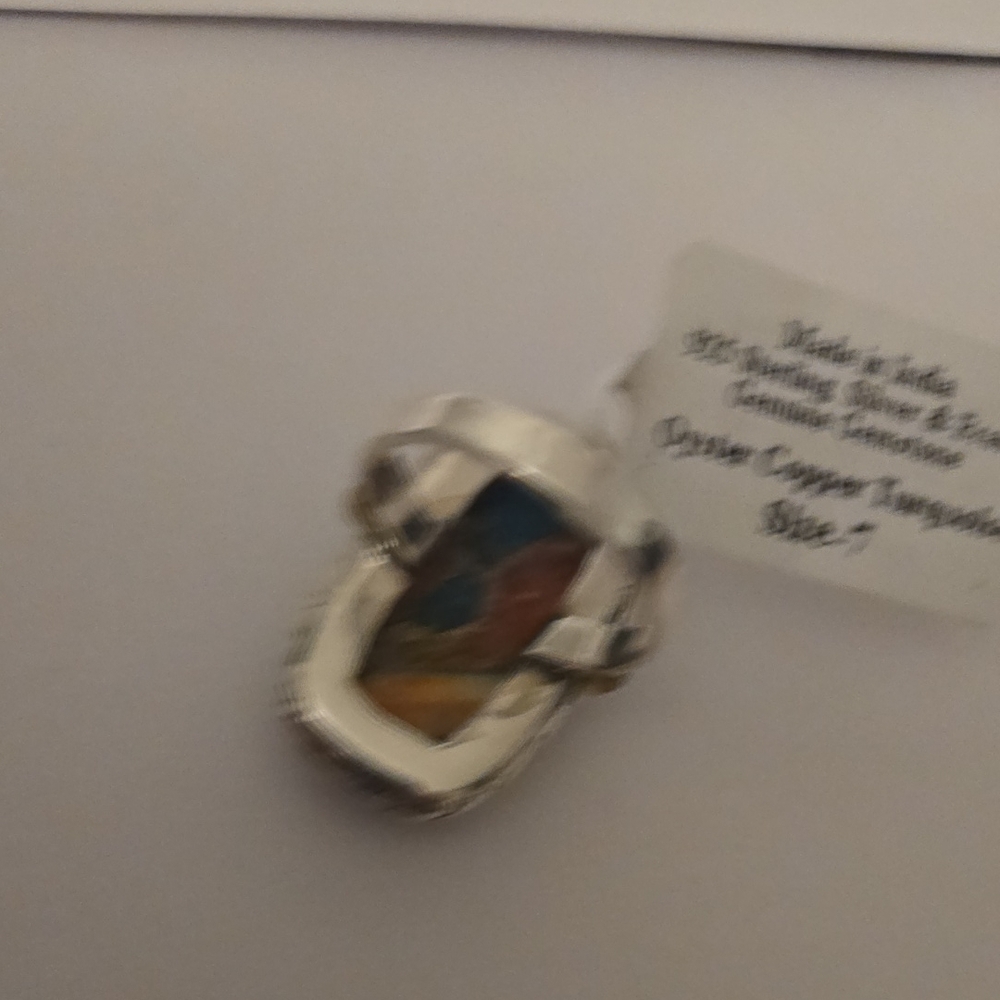 Multicolor Stone Silver Ring - image 6